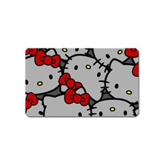 Hello Kitty, Pattern, Red Magnet (name Card) by nateshop