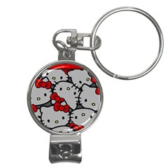 Hello Kitty, Pattern, Red Nail Clippers Key Chain by nateshop