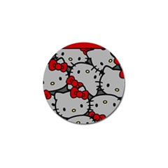 Hello Kitty, Pattern, Red Golf Ball Marker by nateshop