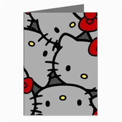 Hello Kitty, Pattern, Red Greeting Cards (pkg Of 8) by nateshop