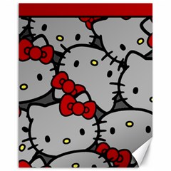 Hello Kitty, Pattern, Red Canvas 11  X 14  by nateshop