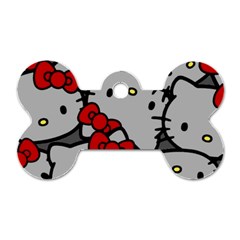 Hello Kitty, Pattern, Red Dog Tag Bone (one Side) by nateshop