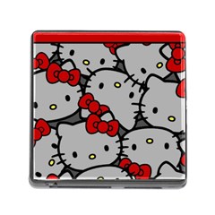 Hello Kitty, Pattern, Red Memory Card Reader (square 5 Slot) by nateshop