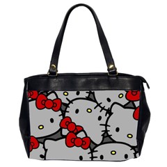 Hello Kitty, Pattern, Red Oversize Office Handbag (2 Sides) by nateshop