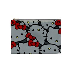 Hello Kitty, Pattern, Red Cosmetic Bag (medium) by nateshop