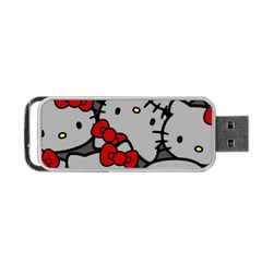 Hello Kitty, Pattern, Red Portable Usb Flash (two Sides) by nateshop