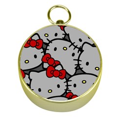 Hello Kitty, Pattern, Red Gold Compasses by nateshop