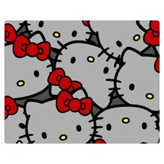 Hello Kitty, Pattern, Red Two Sides Premium Plush Fleece Blanket (teen Size) by nateshop