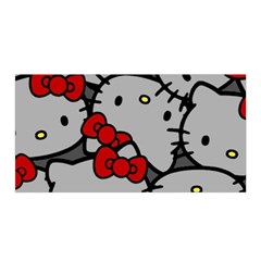 Hello Kitty, Pattern, Red Satin Wrap 35  X 70  by nateshop