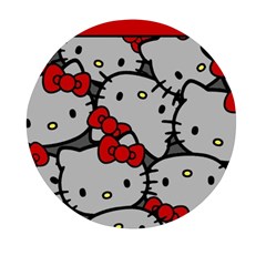 Hello Kitty, Pattern, Red Mini Round Pill Box by nateshop