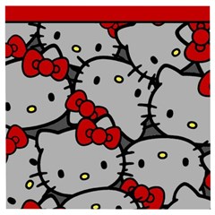 Hello Kitty, Pattern, Red Wooden Puzzle Square by nateshop