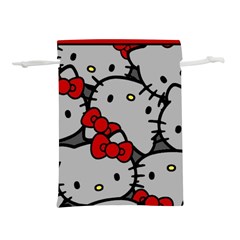 Hello Kitty, Pattern, Red Lightweight Drawstring Pouch (s) by nateshop