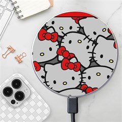 Hello Kitty, Pattern, Red Wireless Fast Charger(white) by nateshop