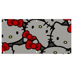 Hello Kitty, Pattern, Red Banner And Sign 4  X 2  by nateshop