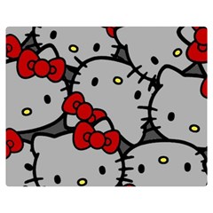 Hello Kitty, Pattern, Red Premium Plush Fleece Blanket (medium) by nateshop