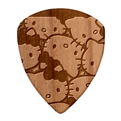 Hello Kitty, Pattern, Red Wood Guitar Pick (set Of 10) by nateshop