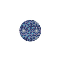 Islamic Ornament Texture, Texture With Stars, Blue Ornament Texture 1  Mini Buttons by nateshop