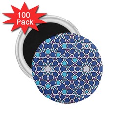 Islamic Ornament Texture, Texture With Stars, Blue Ornament Texture 2 25  Magnets (100 Pack)  by nateshop