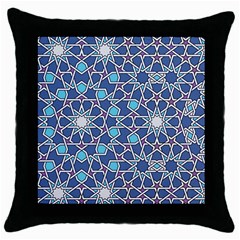 Islamic Ornament Texture, Texture With Stars, Blue Ornament Texture Throw Pillow Case (black) by nateshop