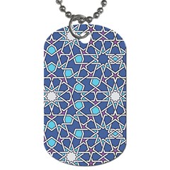 Islamic Ornament Texture, Texture With Stars, Blue Ornament Texture Dog Tag (one Side) by nateshop