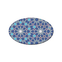 Islamic Ornament Texture, Texture With Stars, Blue Ornament Texture Sticker Oval (10 Pack) by nateshop