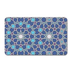 Islamic Ornament Texture, Texture With Stars, Blue Ornament Texture Magnet (rectangular) by nateshop