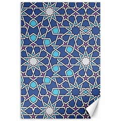 Islamic Ornament Texture, Texture With Stars, Blue Ornament Texture Canvas 12  X 18  by nateshop