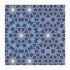 Islamic Ornament Texture, Texture With Stars, Blue Ornament Texture Medium Glasses Cloth (2 Sides) by nateshop