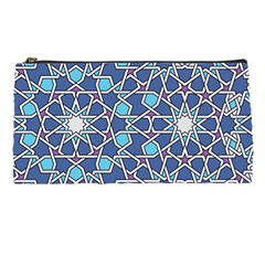 Islamic Ornament Texture, Texture With Stars, Blue Ornament Texture Pencil Case by nateshop