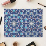 Islamic Ornament Texture, Texture With Stars, Blue Ornament Texture Cosmetic Bag (XL) Back