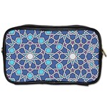 Islamic Ornament Texture, Texture With Stars, Blue Ornament Texture Toiletries Bag (Two Sides) Front