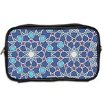 Islamic Ornament Texture, Texture With Stars, Blue Ornament Texture Toiletries Bag (Two Sides) Back