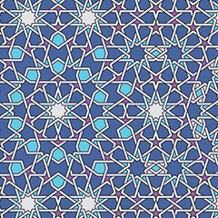 Islamic Ornament Texture, Texture With Stars, Blue Ornament Texture Play Mat (square) by nateshop