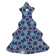 Islamic Ornament Texture, Texture With Stars, Blue Ornament Texture Christmas Tree Ornament (two Sides) by nateshop