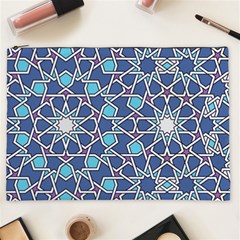 Islamic Ornament Texture, Texture With Stars, Blue Ornament Texture Cosmetic Bag (xxl) by nateshop