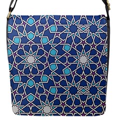 Islamic Ornament Texture, Texture With Stars, Blue Ornament Texture Flap Closure Messenger Bag (s) by nateshop