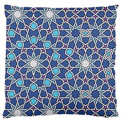 Islamic Ornament Texture, Texture With Stars, Blue Ornament Texture Standard Premium Plush Fleece Cushion Case (one Side) by nateshop