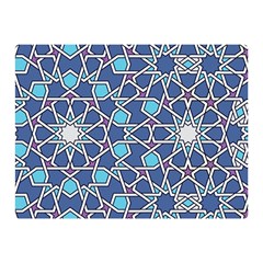 Islamic Ornament Texture, Texture With Stars, Blue Ornament Texture Two Sides Premium Plush Fleece Blanket (mini) by nateshop