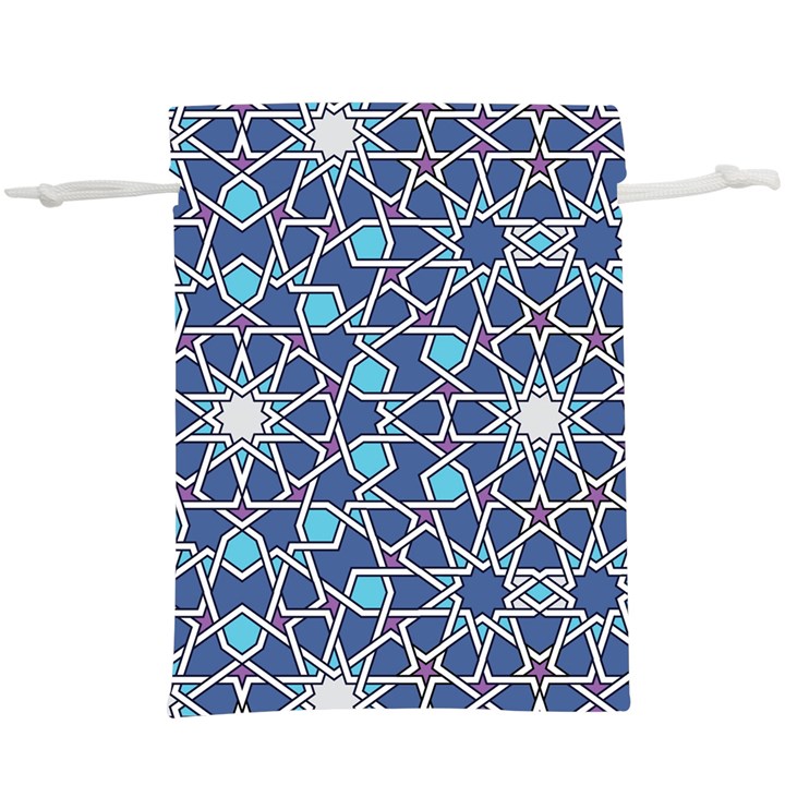 Islamic Ornament Texture, Texture With Stars, Blue Ornament Texture Lightweight Drawstring Pouch (XL)