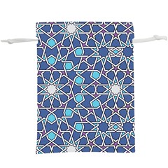 Islamic Ornament Texture, Texture With Stars, Blue Ornament Texture Lightweight Drawstring Pouch (xl) by nateshop