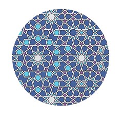 Islamic Ornament Texture, Texture With Stars, Blue Ornament Texture Mini Round Pill Box (pack Of 3) by nateshop