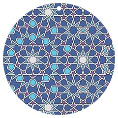 Islamic Ornament Texture, Texture With Stars, Blue Ornament Texture Uv Print Acrylic Ornament Round by nateshop