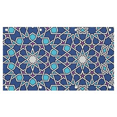 Islamic Ornament Texture, Texture With Stars, Blue Ornament Texture Banner And Sign 7  X 4  by nateshop