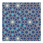 Islamic Ornament Texture, Texture With Stars, Blue Ornament Texture Banner and Sign 4  x 4  Front