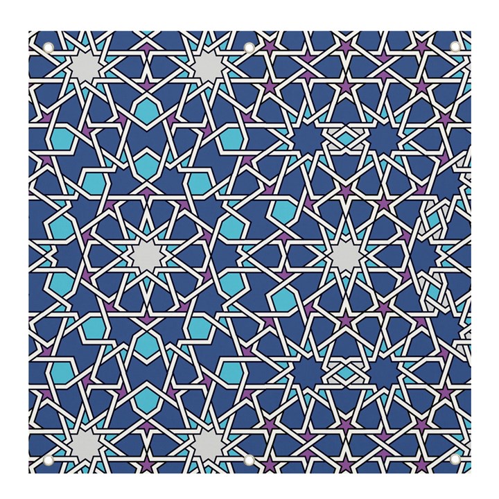 Islamic Ornament Texture, Texture With Stars, Blue Ornament Texture Banner and Sign 4  x 4 