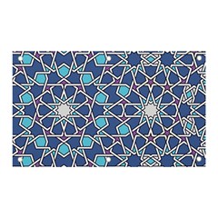 Islamic Ornament Texture, Texture With Stars, Blue Ornament Texture Banner And Sign 5  X 3  by nateshop