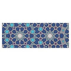 Islamic Ornament Texture, Texture With Stars, Blue Ornament Texture Banner And Sign 8  X 3  by nateshop