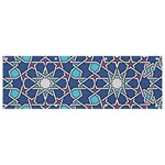 Islamic Ornament Texture, Texture With Stars, Blue Ornament Texture Banner and Sign 9  x 3  Front