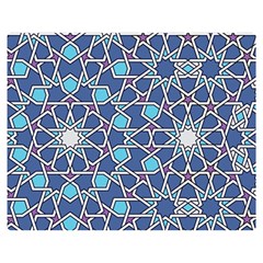 Islamic Ornament Texture, Texture With Stars, Blue Ornament Texture Premium Plush Fleece Blanket (medium) by nateshop