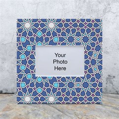 Islamic Ornament Texture, Texture With Stars, Blue Ornament Texture White Box Photo Frame 4  X 6  by nateshop